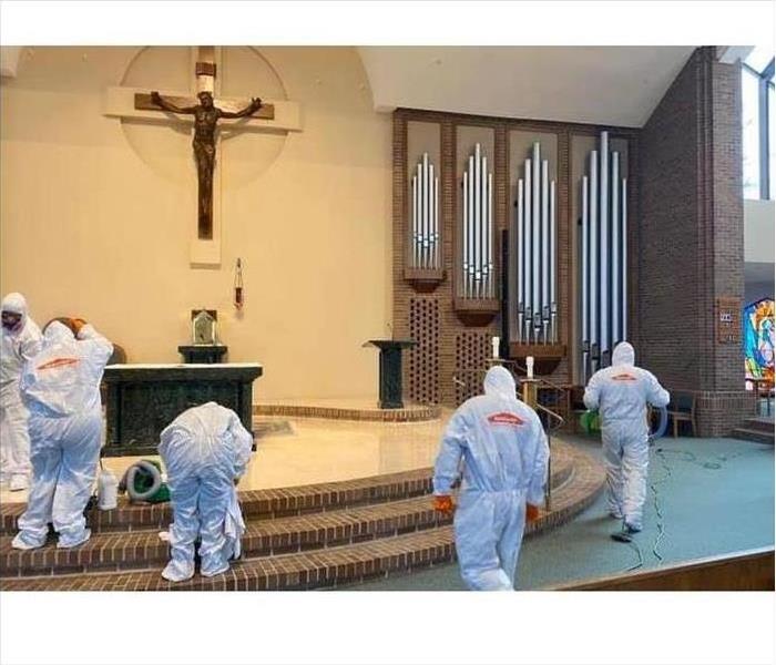 SERVPRO crew working in a church.