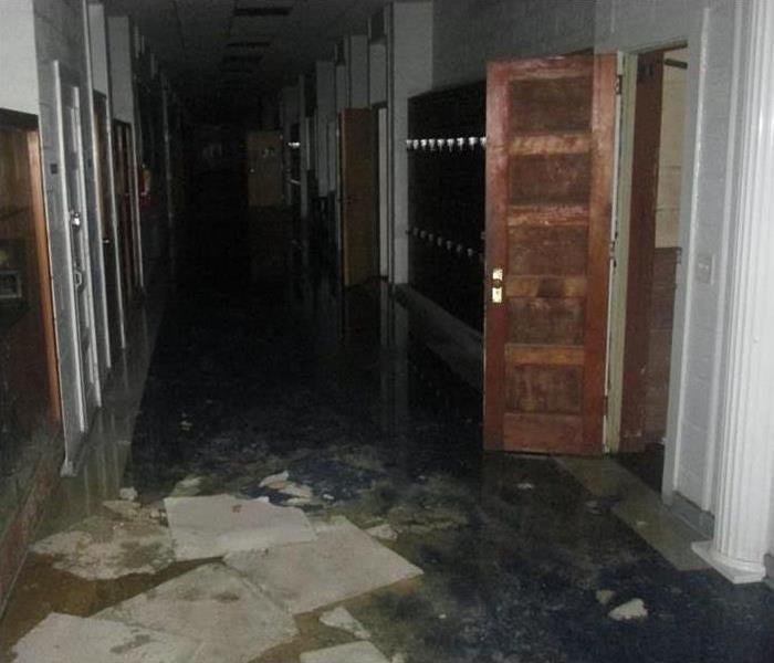 Wet floor in the hallway 