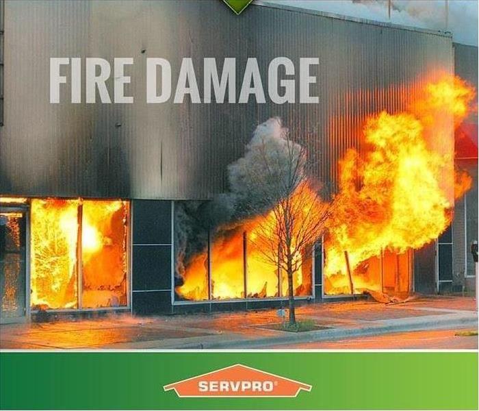 SERVPRO logo with fire in the backround.