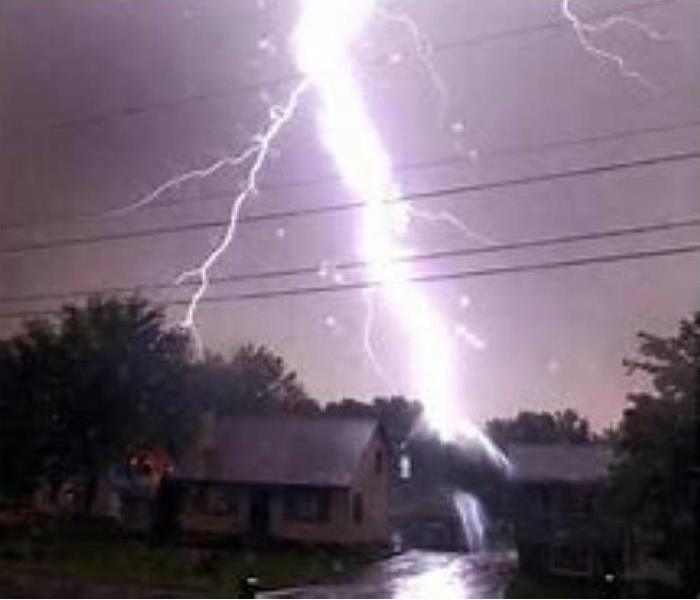 Lightning strike at night.